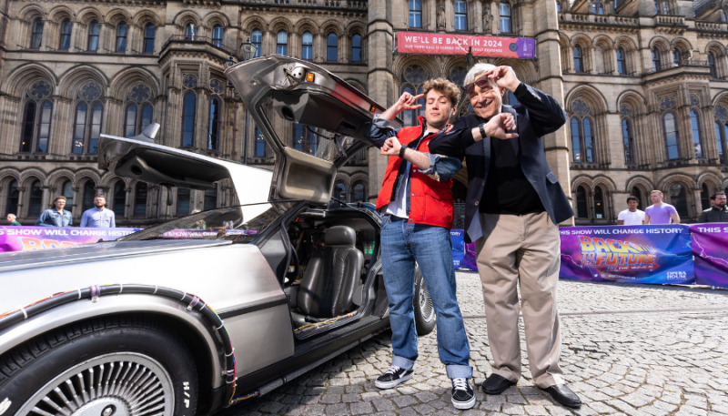 Theatre News: Back to the Future The Musical in Albert Square, Manchester with Bob Gale and Olly Dobson