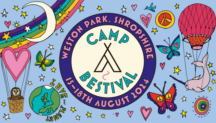 Camp Bestival Shropshire 2024 Backstage - Gold Bell Tent for 4